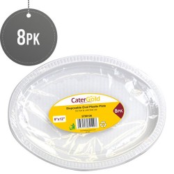 Oval Plastic Plates 8pack 