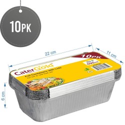Aluminium Foil Container With Lid No6 10pack