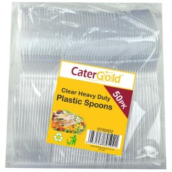 Disposable Heavy Duty Spoons 50pack Clear
