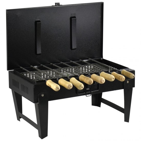 Portable Barbecue Folding BBQ Double Grill with Foldable Legs