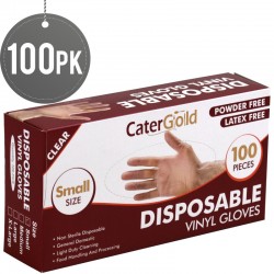 Disposable Vinyl Gloves 100pack Small Clear