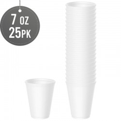 Disposable Foam Cups 7oz / 210ml 25pack (no lids)