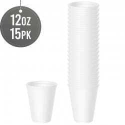 Disposable Foam Cups 12oz / 330ml 15pack (no lids)