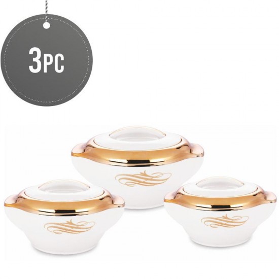 3Pc Hot Pot Food Warmer Thermal Insulated Casserole Serving Dish Set Cream Rolex