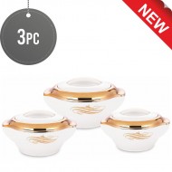 3Pc Hot Pot Food Warmer Thermal Insulated Casserole Serving Dish Set Cream Rolex