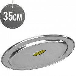Oval Stainless Steel Serving Tray 35cm