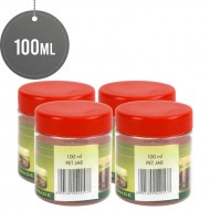 Plastic Food Storage Jars Canisters 100ML 4pack