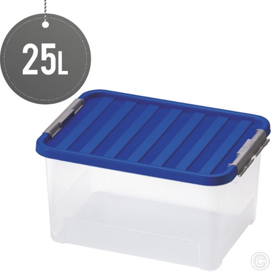 Plastic Storage Box With Clip Lid 25L image