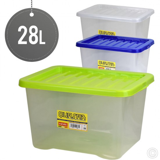 Plastic Stackable Storage Box With Lid 28L STORAGE & ORGANISATION image