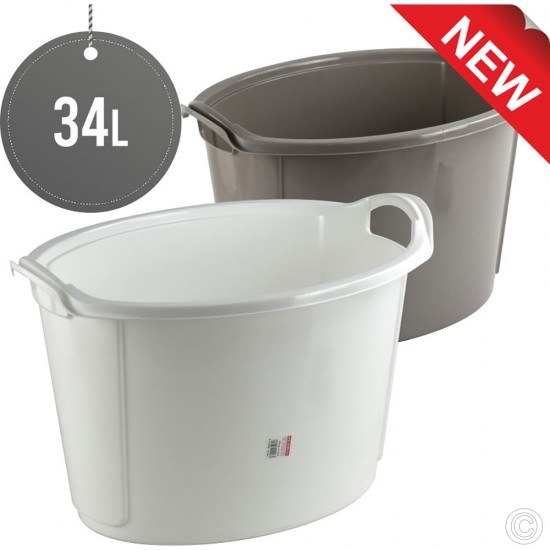 Oval Plastic Laundry Basket Hamper With Grip Handles at Trade Price