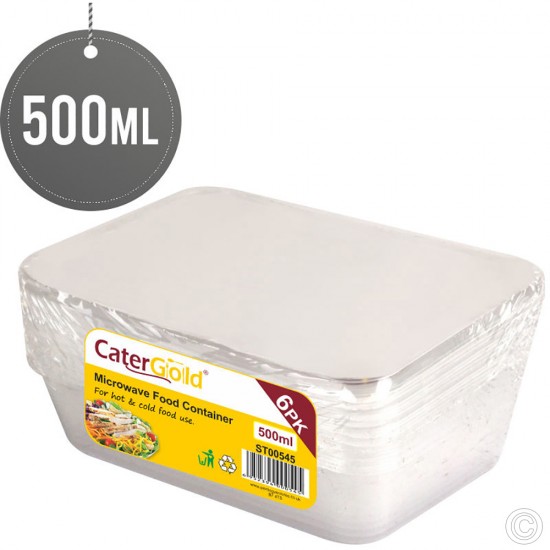 Microwave Plastic Food Containers 500CC 5pack PLASTIC DISPOSABLE image