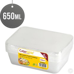 Microwave Plastic Food Containers 650CC 5pack
