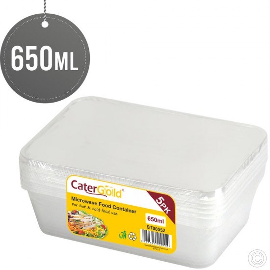 Microwave Plastic Food Containers 650CC 6pack image