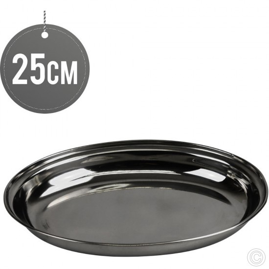 Stainless Steel Oval Curry Dish 25cm image