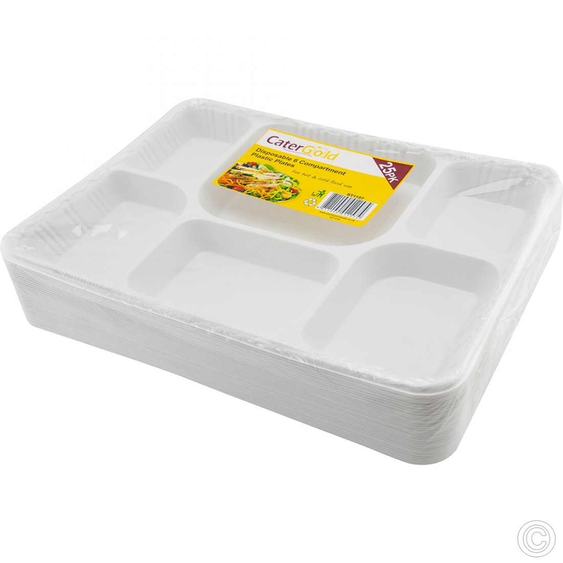 Disposable Plastic Plates 6 Compartments 25pack at Trade Price