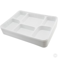Reusable Plastic Plates 6 Compartments 25pack