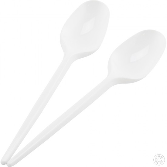 Disposable Plastic Tea Spoons 100pack DISPOSABLES, PLASTIC DISPOSABLE image
