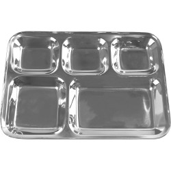 Stainless Steel  5CP Compartment Tray 34x26cm