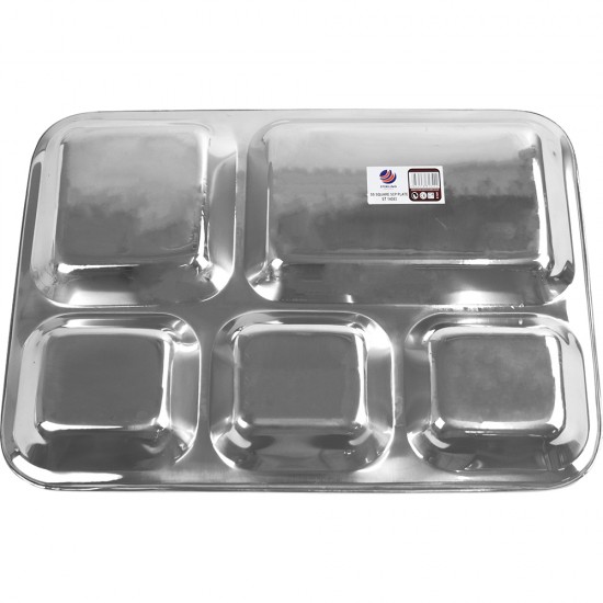 Stainless Steel  5CP Compartment Tray 34x26cm