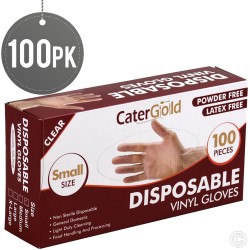 Disposable Vinyl Gloves 100pack Small Clear
