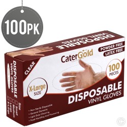 Disposable Vinyl Gloves 100pack X Large Clear