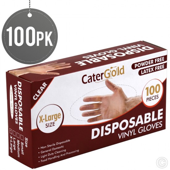 Disposable Vinyl Gloves 100pack X Large Clear DISPOSABLE PPE, DISPOSABLES image