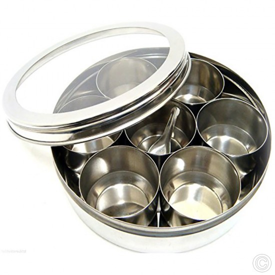 Stainless Steel Spice Box/Masala Dabba 19cm image
