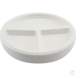 Reusable Plastic Plate 3 Compartments 10'' 50pack