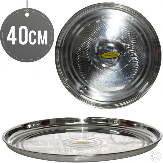 Stainless Steel Round Serving Tray 40cm image