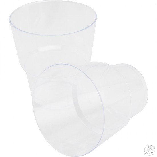 Reusable Plastic Cups 180CC 12pack Clear PLASTIC DISPOSABLE image
