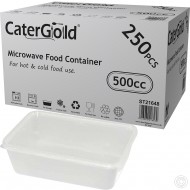 CaterGold C500 Microwave Plastic Food Container With Lid 250 set