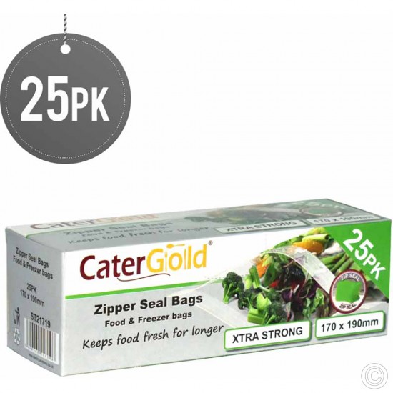 Freezer Zipper Seal Bags 25pack 170 x 190mm FOIL PRODUCTS image