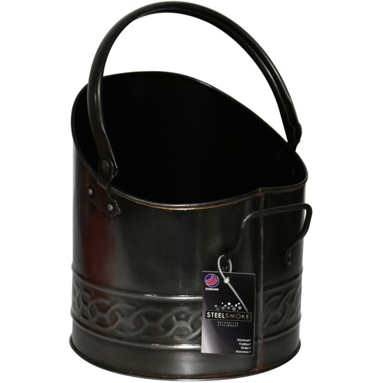 Galv Mini Coal Bucket Pewter Finish 29 cm SCUTTLES image