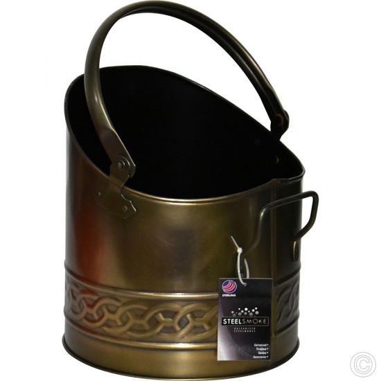 Coal Bucket Scuttle With Handle Brass Finish image