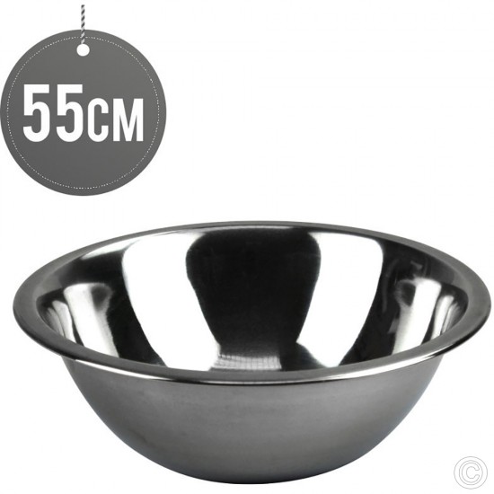 Stainless Steel Deep Mixing Bowl 55 cm COOKWARE, SS COOKWARE image