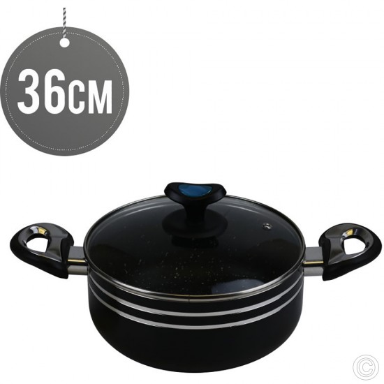 Non Stick Casserole With Tempered Glass Lid 36cm NON STICK COOKWARE image