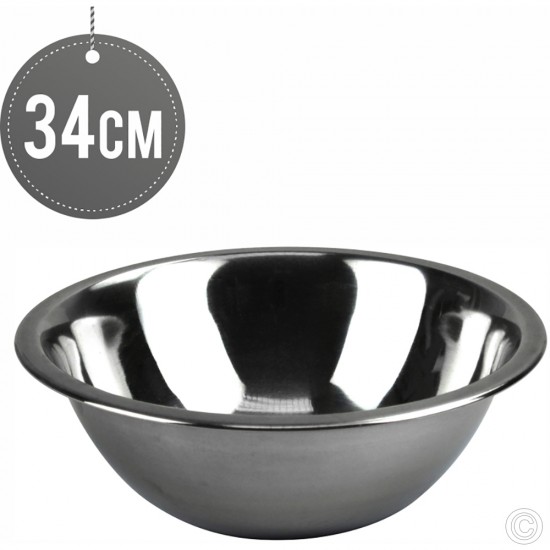 Stainless Steel Deep Mixing Bowls 34cm image