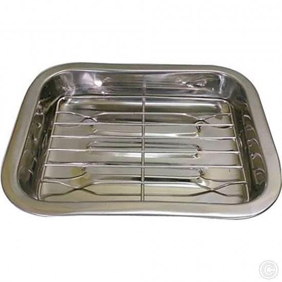 Stainless Steel Roasting Tray With Grill 25cm image