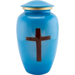 Urns for Ashes Adult Large Cremation Urns Funeral Memorial With Father Wooden Cross