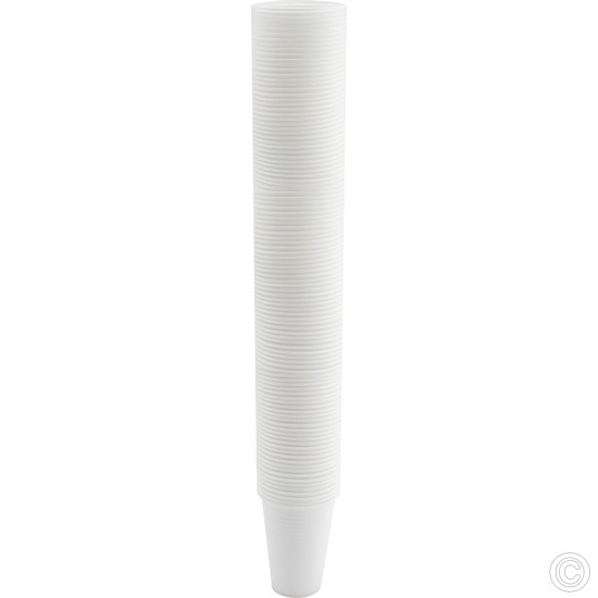 Recyclable Plastic Cups 7oz 100pack White image