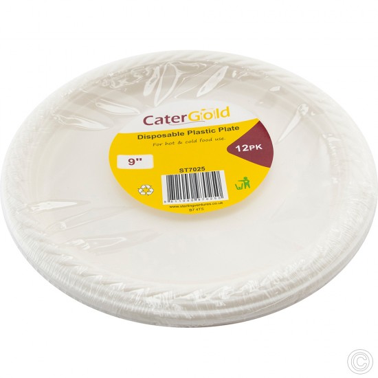 Recyclable Plastic Plates 9'' 12pack image