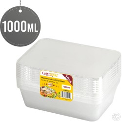 Microwave Plastic Food Containers 1000CC 10pack
