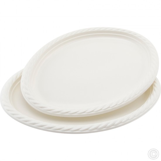 Oval Plastic Plates 8pack image
