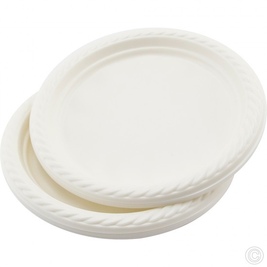 Recyclable Plastic Plates 7'' 20pack at Trade Price