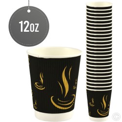 Paper Cups Ripple 12oz 25pack