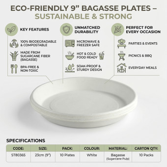 Biodegradeable Bagasse Plates Recyclable 9