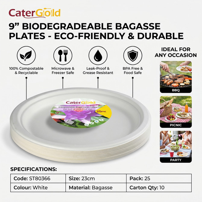 Biodegradeable Bagasse Plates Recyclable 9