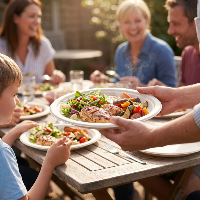 Biodegradeable Bagasse Plates Recyclable 10" 8pk