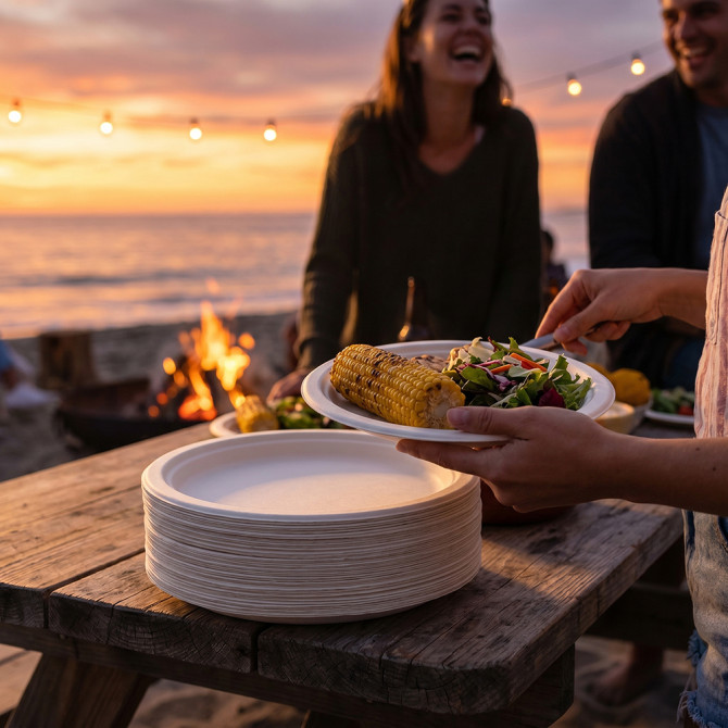 Biodegradeable Bagasse Plates Recyclable 10