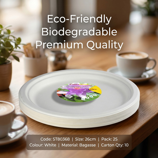 Biodegradeable Bagasse Plates Recyclable 10